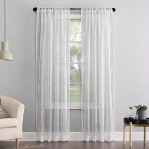 Tamaryn Embroidered Trellis Sheer Rod Pocket Curtain Panel - No. 918